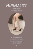 Fashion Leopard Print Square Heel Slippers Summer New Square Toe Metal Buckle Non-slip Wear-resistant Kitten Heel Shoes