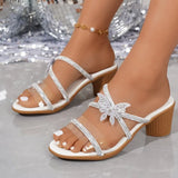 WomenSandals Summer New Open Toe Fashion Sandals Square Heel Dressy Party Sandal