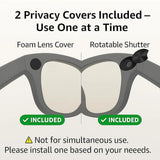 Smart Glasses LED Light Blocking Stickers Fit for Meta Sliding Reusable Adhesive Eyeglass Camera Cover Black