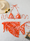 Halter Triangle String Bikinis 2026 Women Sexy Printed Swimsuit 3 Pieces Swimwear Female Bathers Bathing Swimming Swim Suit