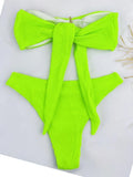 2026 Bandeau Bikinis Starfish Swimsuit Women Sexy Padded Swimwear Female Solid Beachwear Bathers Bathing Swimming Swim Suit