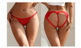 Black Mesh Lace Panty for Women Hollow Out Buttocks Thong Briefs Cotton Lined Sexy Underwear Plus Size S-2XL