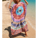 2026 New Colorful Kaftan Tunic Beach Dress Beach Wear Beachwear Beach Cover Up Cover-upsLoose Maxi Dress Female Women V4428