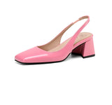 NASBAVI Slingback Sandals Summer Shoes Elegant Pink Black Nude Medium Heels Pumps Close Toe Office Party Shoe Female Large Size