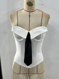 Spring Summer Women's Tank Top 2026 New Sexy Strapless Crop Top Fashion American Style Fishbone Corset Lady Night Club Camisole