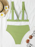 Sexy Bikinis 2025 Women Solid Swimsuit Women Padded Swimwear Female Beachwear Bathers Bathing Swimming Swim Suit