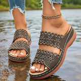 Vinatge Hollow Out Platform Sandals Women Lightweight Plus Size Wedges Sandles Woman Comfortable Thick Sole Casual Sandalias 43
