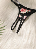 5-piece set of women's sexy embroidered flower underwear with seamless hollow out easy to wash and dry underwear C960