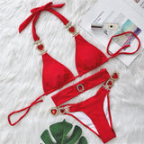 Diamond Rhinestone Bikini  Female Swimsuit Women Swimwear Two-Pieces Bikini Set With Hairbands Bather Bathing Suit Swim V3047G