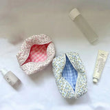 1PC Flower Printed Puffy Quilted Zipper Makeup Bag Storage Organizer Toiletry Handbag Cosmetic Pouch Large Travel Cosmetic Bag