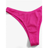 Ribbed High Leg Cut Bikini Female Swimsuit Women Swimwear Two-Pieces Bikini Set Brazilian Padded Bather Bathing Suit Swim V7126