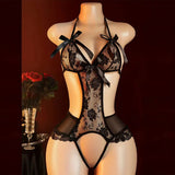 Fancy Underwear Hanging Neck Erotic Suit 18 Crotch Open Temptation Hot Crotchless Lingerie For Woman Of Desire Bold Lencerias