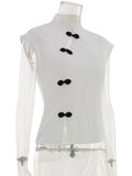 Fashion Women Short Sleeve Tops Tees Button Hollow Out Solid Slim Sheath Elegant Office Top Casual Cheongsam Inspired T-Shirt