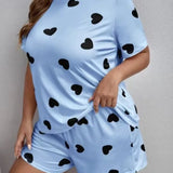 Plus Size Silk Pajamas Ladies Set T-Shirt Shorts 5xl Home Wear Women Sleepwear Fashion Soft Cartoon Casual Star Moon Nightwear