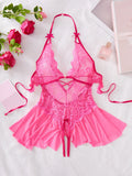 Womens Lace Bodysuit Halter Soft Comfortable Underwear