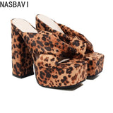 NASBAVI Summer New Style Fashion Waterproof Platform Super High Heel Women's Slippers Outdoor Party Open Toe Sandals High 14.5cm