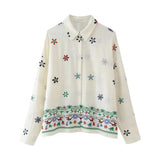 Foridol Floral Embroidery Women Shirt Pants Set Linen 2 Pcs Outfit Female Matching Set Wide Leg Pants Suit 2025 Casual Set