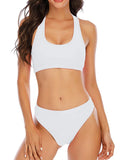 2026 Sporty Bikinis Solid Padded Swimsuit Women Vintage Swimwear Female Bathers Bathing Swimming Swim Suit Beachwear