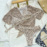 S - XXL Colorful Print High Waist Bikini Female Swimsuit Women Swimwear Three-Pieces Bikini Set Bather Bathing Suit Swim V2805