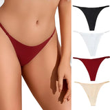 New Sexy Thin Ice Silk Women's Briefs Low Waist Invisible Yoga Fitn Sports Underwear Pure Color Ladies Thong Panties