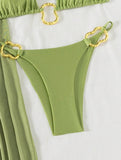 Sports Bikini Set Women Tight Fit Triangle Cup Swimsuit High Elastic Quick Dry Swimwear