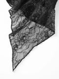 Women Flounce Vest Lace Jacquard Square Neck Tie-up Tank Tops Backless Sleeveless Slim Fit Retro Blouses for Party Club