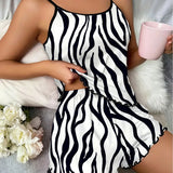Women's Sleepwear Sexy Halter Suspender Homewear Women's Printed Women's Pajamas Casual Shorts Pajamas Two-piece Set