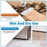 Microfiber Flat Mop 360 ° Rotating Flat Floor Mop Self Wringing Dust Mop with Dewatering Scraper for Kitchen Home Cleaning Mop