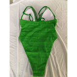 S - XXL 5 Colors V Neck Mesh Sheer Women Swimwear One Piece Swimsuit Female High Leg Cut Monokini Bather Bathing Suit Swim V6168
