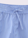 Foridol Stripes Crop Top+shirt 2 Pcs Outfits Women Casual Summer Autumn Casual Set Blue Matching Set Shorts Set Female Suit