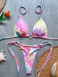New Solid Color White Bikini Women suit Low Waist Lace-up Fashionable Swimsuit Two-piece Set