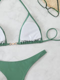 Triangle Halter Thong Bikinis 2026 Women Sexy Swimsuit Solid String Swimwear Female Bathers Bathing Swimming Swim Suit Beachwear