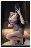Sexy Schoolgirl Two-way Zipper Open Chest Crotch Bodysuits Deep V Suspenders Sleeveless Bodysuits Charming Thin Casual Hot 15T6