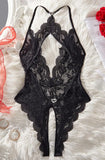 Women Sexy Lace Teddy Lingerie Deep V Mesh Sheer Bodysuit Backless Crotchless One Piece Babydoll Nightwear