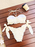 DEKA Brazilian High Waist Ruffled Bandeau Bikini Set Women Strapless Pleated Ruched Swimsuit Bathing Suits Woman Swimwear