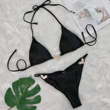 Scrunch Butt Rhinestone Diamond Bikini Female Swimsuit Women Thong Swimwear Two-pieces Bikini Set Mini Micro Bathing Suit Swim