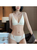 Sexy Deep V Rabbit Ear Bra, Wireless Invisible Summer Bra for Women, Thin Breathable Comfort Bralette Small Chest No Underwire