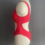 Sexy Hollow Out Thong Bikini 2026 Women Black Red Ribbed Backless Tummy Cut Out One Piece Swimsuit Beach Bathing Suit Swimwear
