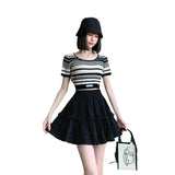 Sweet Cute Lace Mini Skirt Women Kawaii White Ruffles Pleated Short Skirts Woman 2025 Summer Korean High Waist A Line Skirts