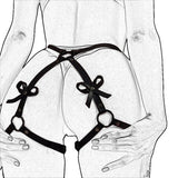 Leather Porno Sexy Lingerie Fetish Leg Harness Garter Belt Gothic Bow Underwear Exotic Sex Costume Women Erotic Babydoll Dress