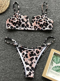Ribbed Polka Dot Bikinis V-Bar Underwired Bikini Women Swimwear Female Swimsuit Two Pieces Bikini Set High Cut Bathing Suit Swim