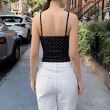 Summer casual camisole top polka dot camisole can be worn as a base layer