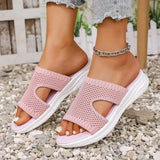 Women Sandals Elastic Force Summer Shoes with Low Heels Sandals Summer Women Slippers Lightweight Slip on Heeled Sandals Female