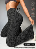 Seamless High-Waisted Flare Pants Autumn Winter Women Trousers Yoga Clothes Stretchy GYM Flare Leg Tummy Control Slim-Fit Pants
