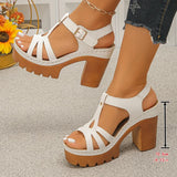 Ankle Buckle Thick High Heels Sandals Women Summer Plus Size Platform Rome Sandals Woman 2026 Super High Heeled Sandalias Mujer