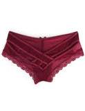 Women's Hollow Out Sexy Panties Low Waist Lingerie Knicker 5XL Plus Size Female Briefs Thongs Red Cotton Tanga Strappy Underwear