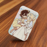 I Love Amy  AMY x BIBI Anime Rectangle Card Case Keychain Access Card Bag Key Tag Ring Leather Card Holder Key Ring Access
