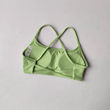 Women's Sexy Cross Backless Yoga Sports Bra Quick Drying Skin Friendly Nude Fitness Bra for Active Wear