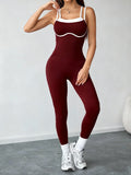 Women Seamless Yoga Jumpsuit Workout Bodysuit Tummy Control Butt-Lifting Gym Clothes Sleek Sportswear Striped Athletic Outfit