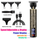 Men's Vintage Hair Trimmer T9 Carving Rechargeable Barber Electric Professional Hair Clipper Beard Trimmer/Metal Haircut Clipper